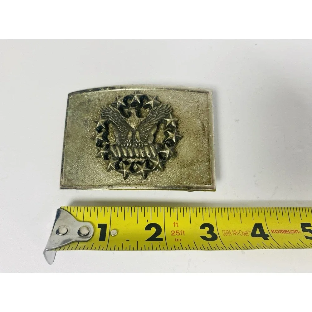 Meyer Eagle in Star Wreath‎ USN US Navy Belt Buckle Vintage Silver Tone